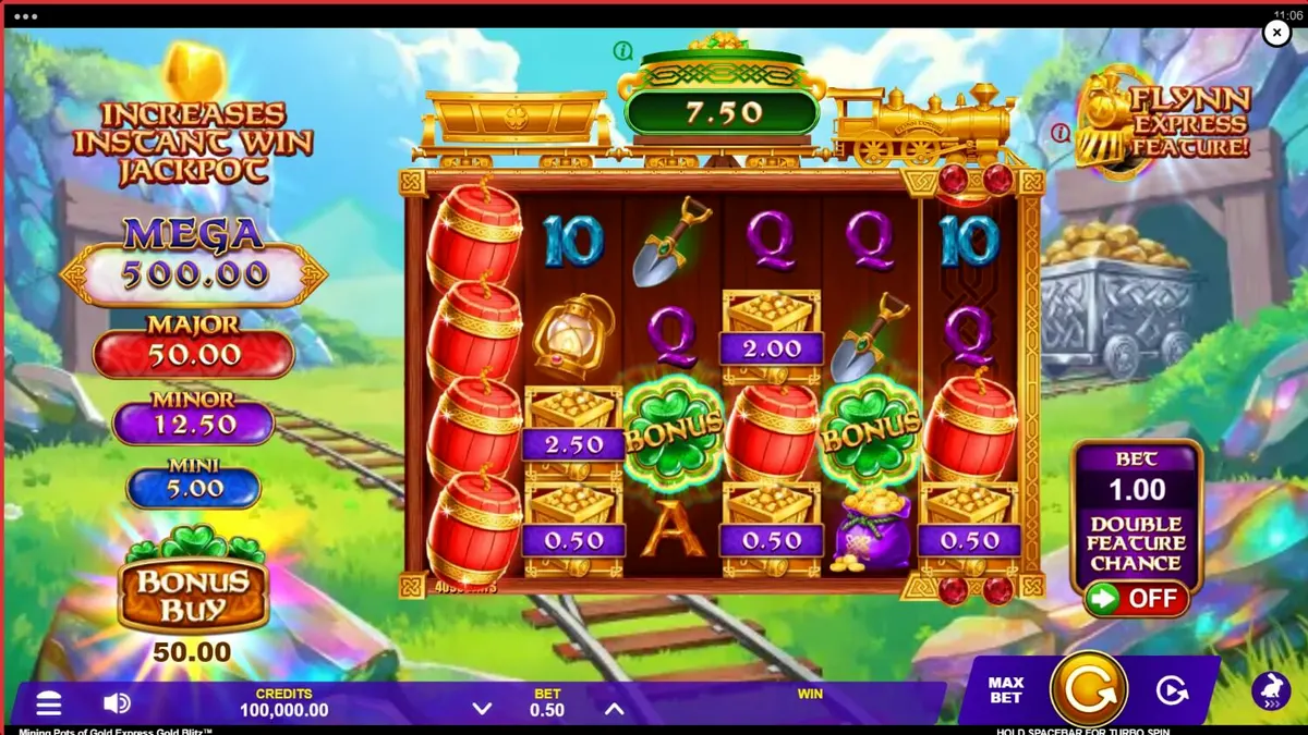 Lucky Lad Flynn sa Mining Pots of Gold Express Gold Blitz slot